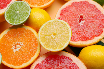 Fresh citrus fruits as background