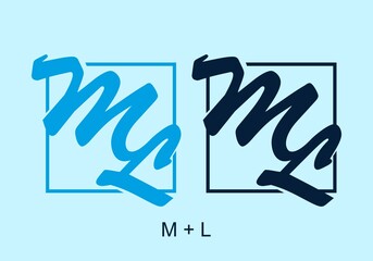 Light blue and dark blue color of ML initial letter