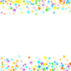 Rainbow Festive Confetti. Carnival Star Falling.