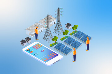 Modern Isometric Renewable Energy Illustration, Web Banners, Suitable for Diagrams, Infographics, Book Illustration, Game Asset, And Other Graphic Related Assets