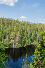 Obraz premium View of the canyon lake Julma-Olkky, Hossa National Park, Kuusamo, Finland