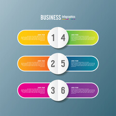 Presentation business infographic template colorful with 6 step
