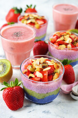 Dessert with chia pudding and strawberries