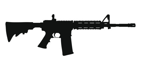 M4 assault rifle silhouette  - obrazy, fototapety, plakaty