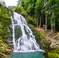 Giessbach Waterfall on Brienzersee Lake in Switzerland