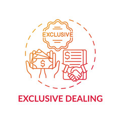 Exclusive dealing concept icon. Anti-competitive practice idea thin line illustration. Lessening competition in industry. Competitive advantage for business. Vector isolated outline RGB color drawing