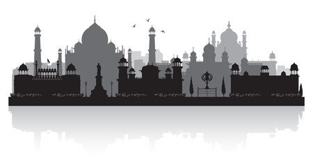 Agra India city skyline silhouette