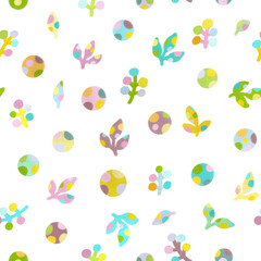 Abstract plant crayons hand draw illustrations. Seamless pattern. Neon rainbow colors. Crayons pastel. Children, kids sketch drawing. Fashion modern style. Endless fabric print.