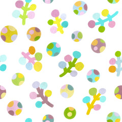Abstract plant crayons hand draw illustrations. Seamless pattern. Neon rainbow colors. Crayons pastel. Children, kids sketch drawing. Fashion modern style. Endless fabric print.