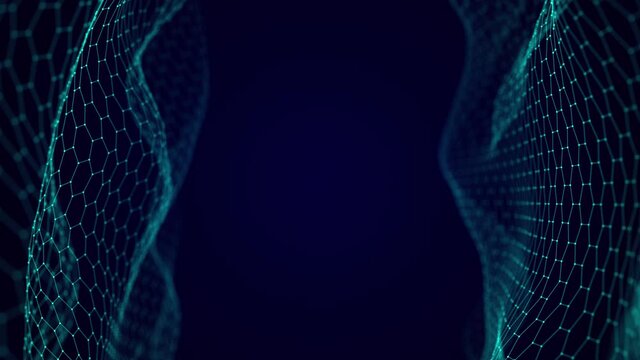 Data binding cells. Digital blockchain concept and information transmission system. 3D rendering.