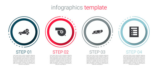 Set Auto service check automotive, Automotive turbocharger, Car headlight and inspection. Business infographic template. Vector © Kostiantyn