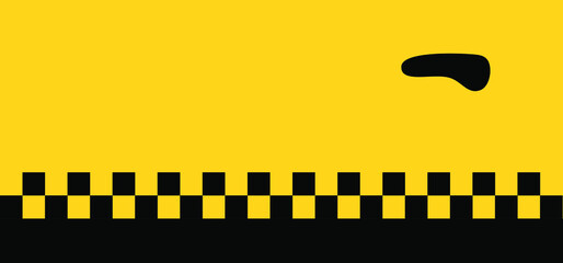 Taxi door and knop. Yellow black taxi pattern, car handle sign. Vector logo