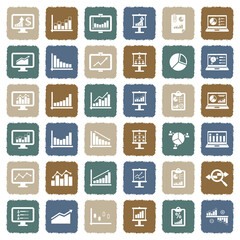 Infographic Icons. Grunge Color Flat Design. Vector Illustration.