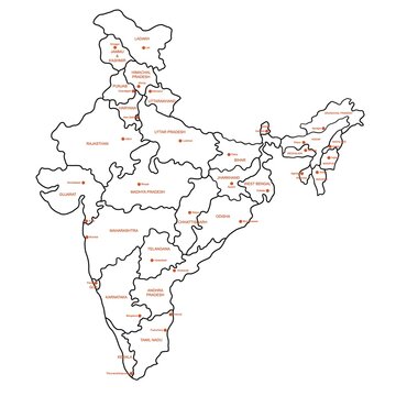 India Map Outline White Background High-Res Vector Graphic - Getty Images-saigonsouth.com.vn