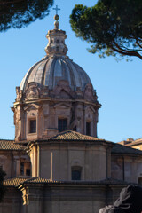 Fototapeta na wymiar Details of Chiesa Santi Luca e Martina martiri, Rome Italy