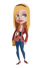 Girl student illustration cartoon drawing