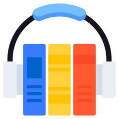 An icon design of audio learning, editable vector