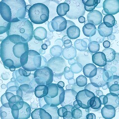 Water ink bubbles in light blue color can be used as a background, decoration, print, graphic resource 