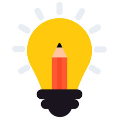 Light bulb, icon of creative writing