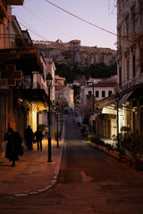Streets by night at Monastiraki, Athens