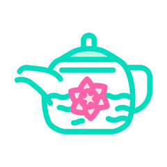 flower tea color icon vector. flower tea sign. isolated symbol illustration