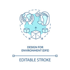 Design for environment concept icon. E-waste reduction initiative idea thin line illustration. Hazardous and toxic elements absence. Vector isolated outline RGB color drawing. Editable stroke