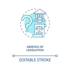 Legislation absence concept icon. E-waste management challenge idea thin line illustration. Illegal dismantling, recycling and disposal. Vector isolated outline RGB color drawing. Editable stroke