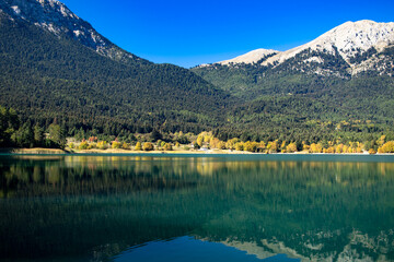 A wonderful view of Lake Doxa in Corinthia, Peloponnese, Greece