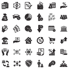 Loan Icons. Black Scribble Design. Vector Illustration.