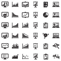 Infographic Icons. Black Scribble Design. Vector Illustration.