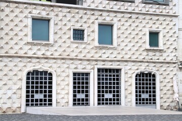 House of Spikes (Casa dos Bicos) in Lisbon, Portugal. Landmarks of Portugal.