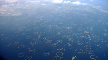 Top view of Beautiful Loktak Lake in Manipur, India (North east India)