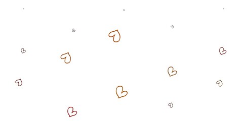 Light Green, Yellow vector background with Shining hearts.
