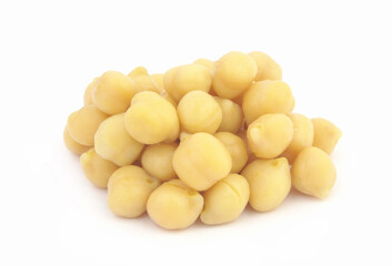 Chick peas isolated on white background