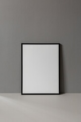 Art Mockup Black Frame Portrait Dark Background