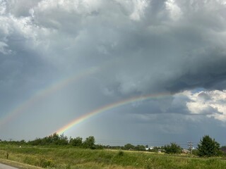 rainbow over the field