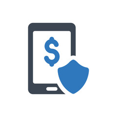 Secure mobile banking icon