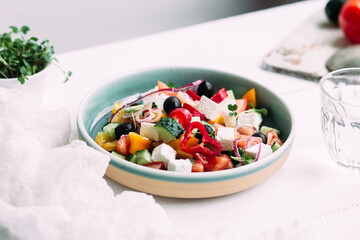 Greek salad in a plate