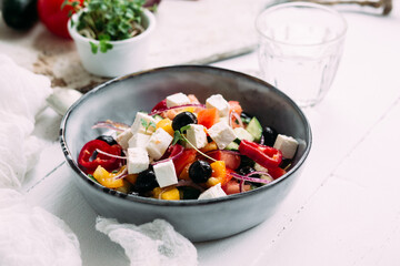 Greek salad in a plate