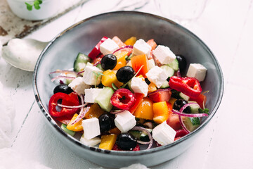 Greek salad in a plate