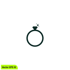 diamond engagement ring icon vector illustration logo template