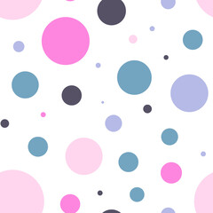 Seamless patterns. Geometric shapes, circles of different sizes. Calm powdery shades. Beige,  brown. Vector.