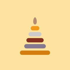 Pyramid baby toy icon. Minimalist style. Vector illustration.