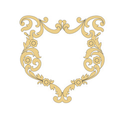 ANCIENT HERALDIC EMBLEM OF GOLD CLASSIC STYLE HISTORICAL ICON