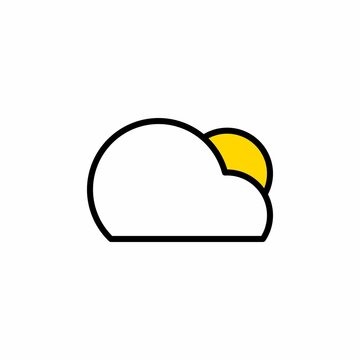 Cloud and sun icon vector illustration. 
