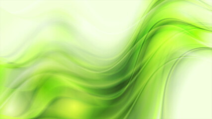 Vibrant green elegant smooth blurred waves abstract motion background