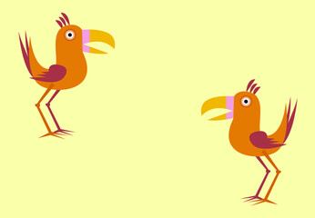 vector cute colorful birds illustration, wallpaper and background