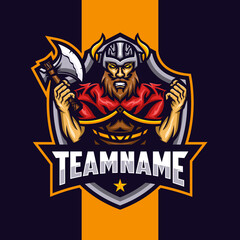 Viking mascot logo. esport logo design