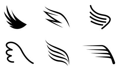 Fototapeta premium Bird or angel wing silhouette illustration design feather.