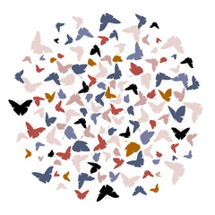 Flying butterfly vector background. stock illustration.